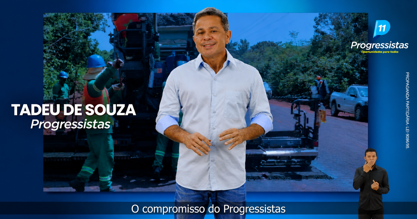 No Dia do Trabalhador, Tadeu de Souza defende justiça social por meio da empregabilidade em nova propaganda do Progressistas